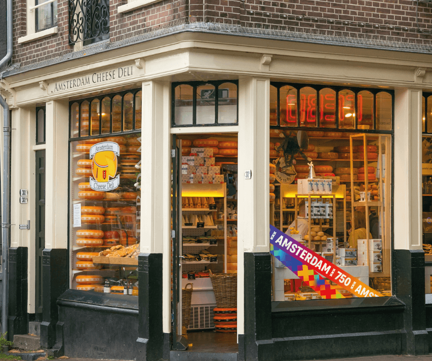 Impressie van 750 slinger op winkelraam