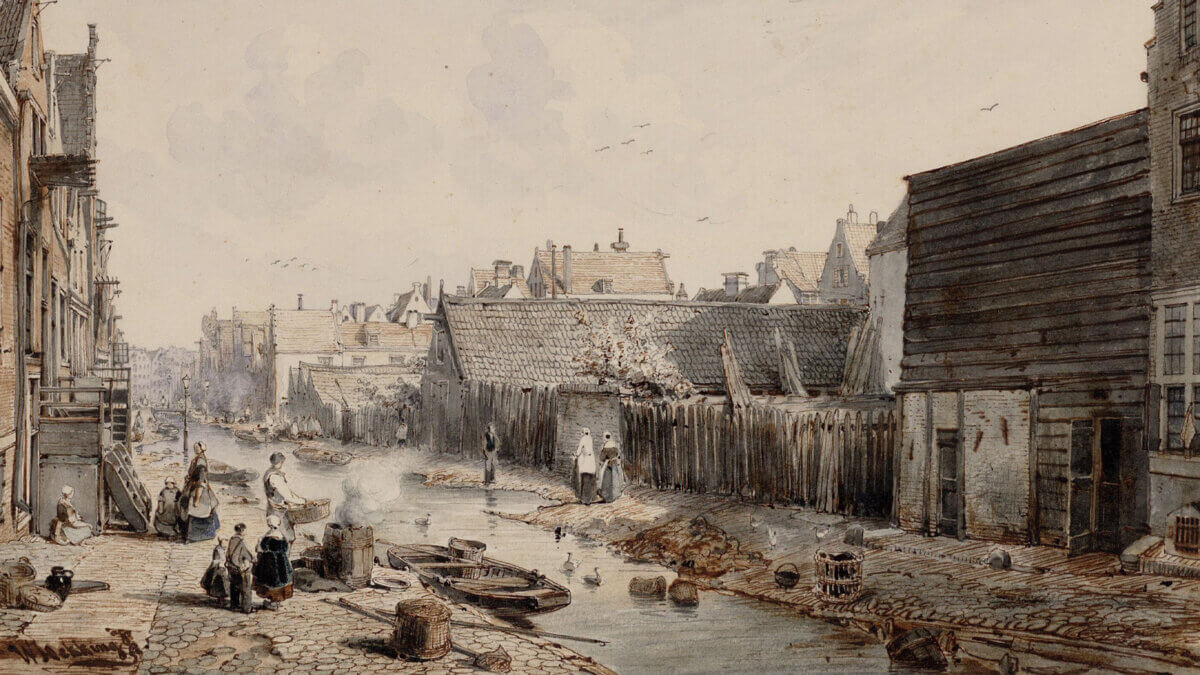 De Goudsbloemgracht rond 1850